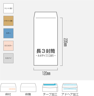 長3封筒印刷 長形3号テープ付の作成 Jim封筒 印刷込で低価格 長3封筒印刷 長形3号テープ付の作成 Jim封筒 印刷込で低価格